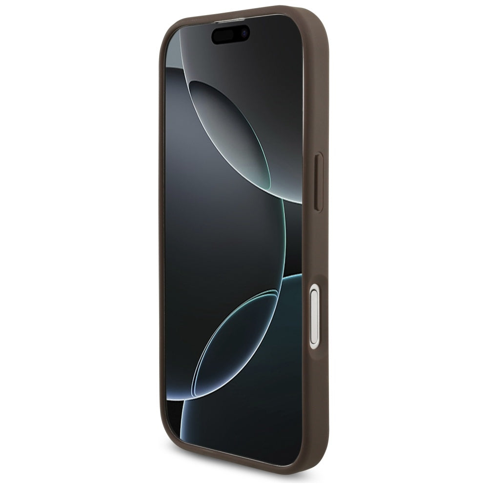 Étui pour Apple iPhone 17, Guess, 4G Big Logo, Marron
