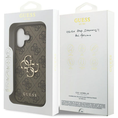 Étui pour Apple iPhone 17, Guess, 4G Big Logo, Marron