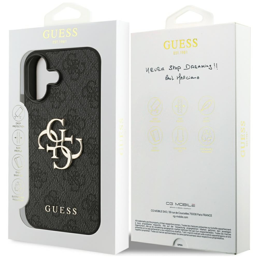 Étui pour Apple iPhone 17, Guess, 4G Big Logo, Noir