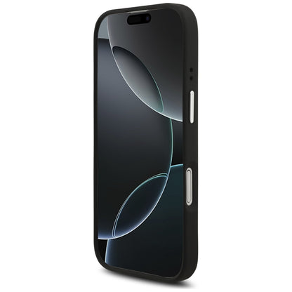 Étui pour Apple iPhone 17, Guess, 4G Grained Big and Classic Logo, Noir Argenté