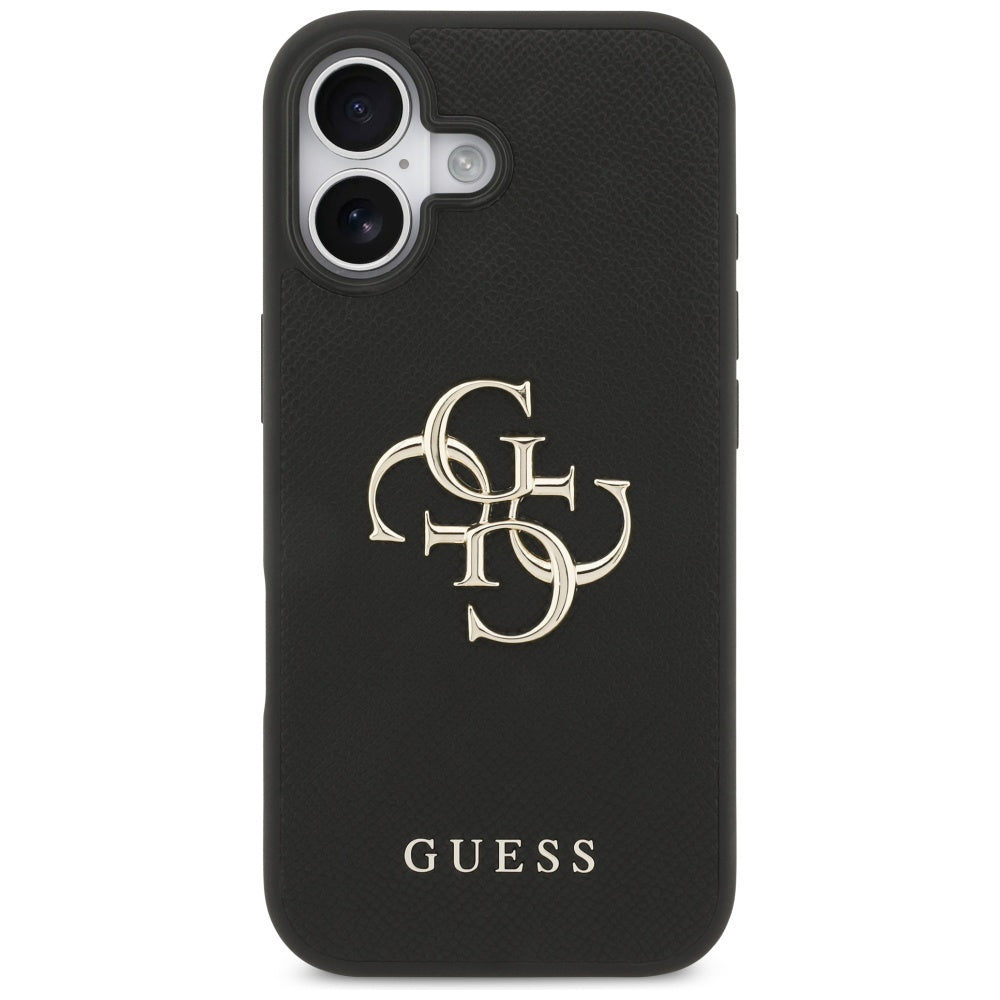 Custodia per Apple iPhone 17, Guess, 4G Grained Big and Classic Logo, Nera