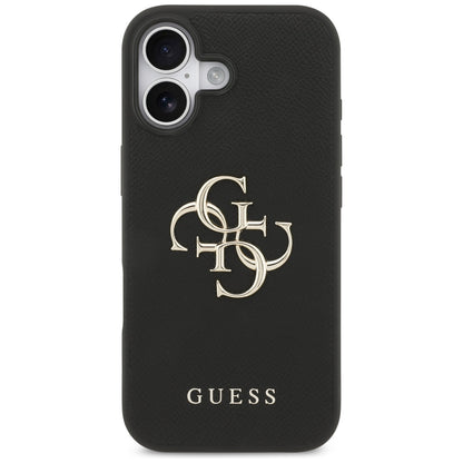 Custodia per Apple iPhone 17, Guess, 4G Grained Big and Classic Logo, Nera