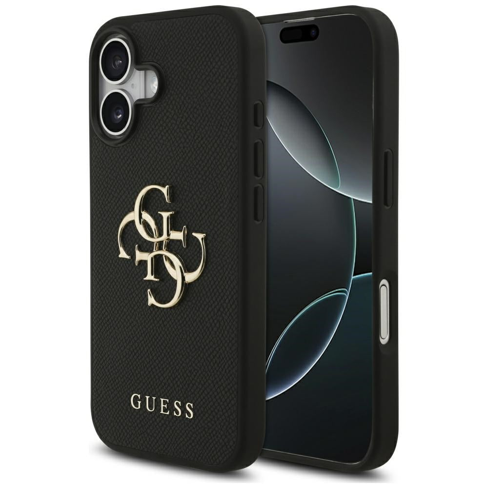 Custodia per Apple iPhone 17, Guess, 4G Grained Big and Classic Logo, Nera