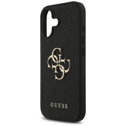 Custodia per Apple iPhone 17, Guess, 4G Grained Big and Classic Logo, Nera