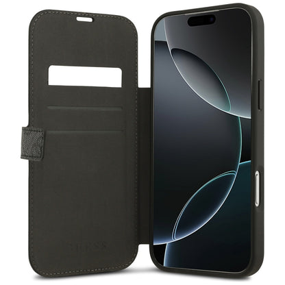 Custodia per Apple iPhone 17, Guess, Logo Metallico 4G, Nera