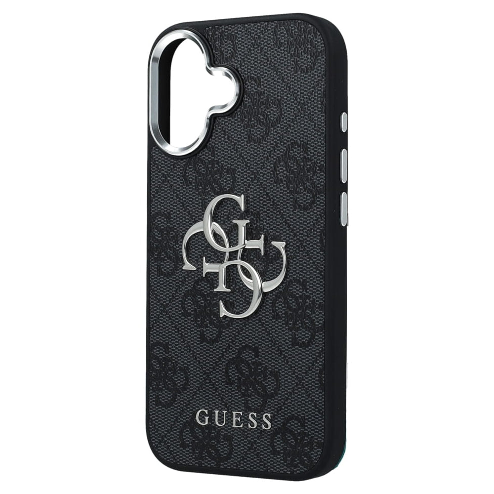 Étui pour Apple iPhone 17, Guess, Big 4G Logo Classic, Noir Argenté