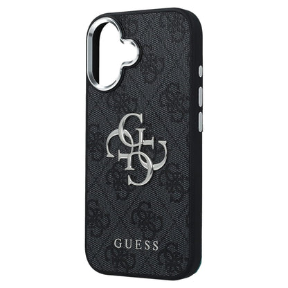 Étui pour Apple iPhone 17, Guess, Big 4G Logo Classic, Noir Argenté