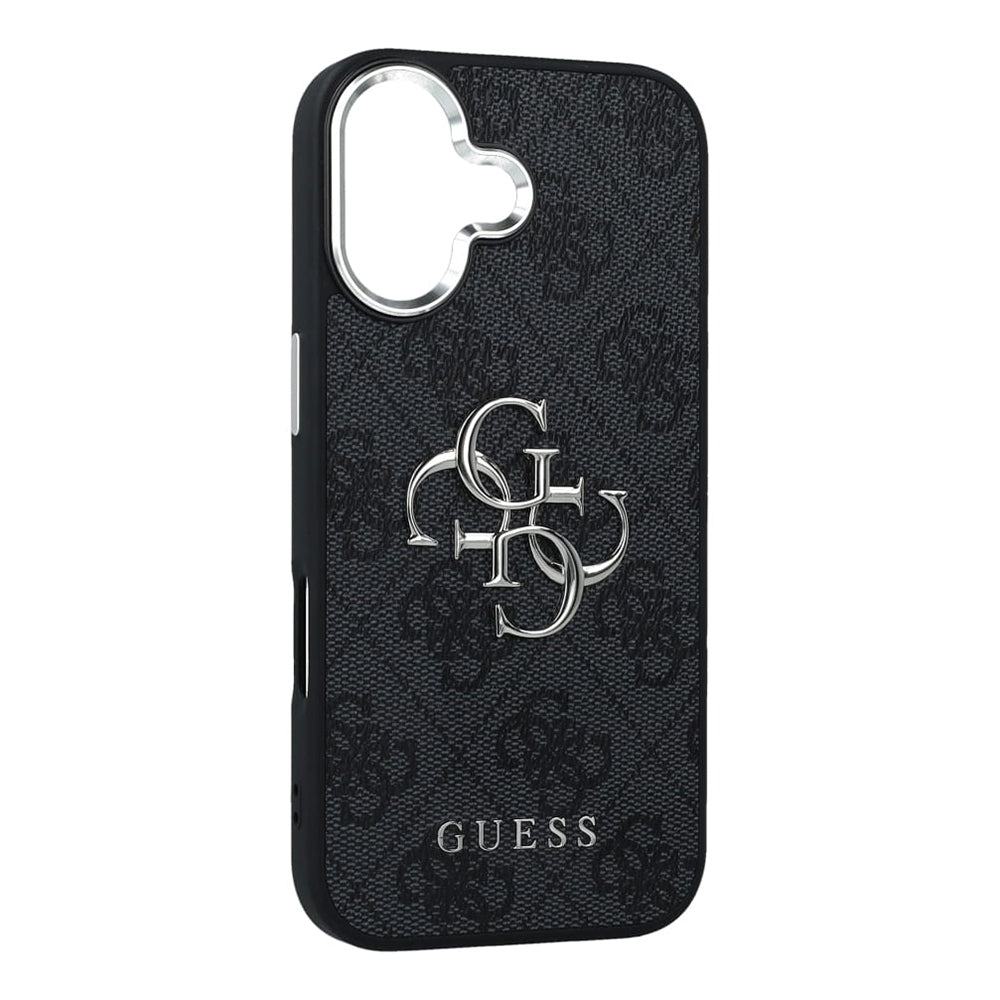 Étui pour Apple iPhone 17, Guess, Big 4G Logo Classic, Noir Argenté