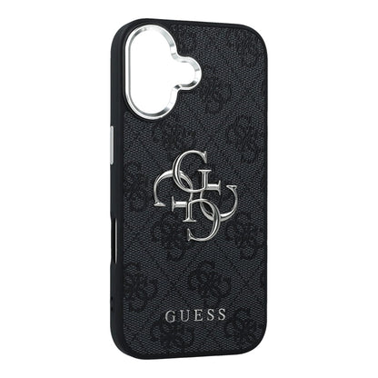 Étui pour Apple iPhone 17, Guess, Big 4G Logo Classic, Noir Argenté