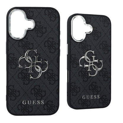 Étui pour Apple iPhone 17, Guess, Big 4G Logo Classic, Noir Argenté