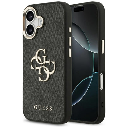 Custodia per Apple iPhone 17, Guess, Big 4G Logo Classic, Nero Dorato