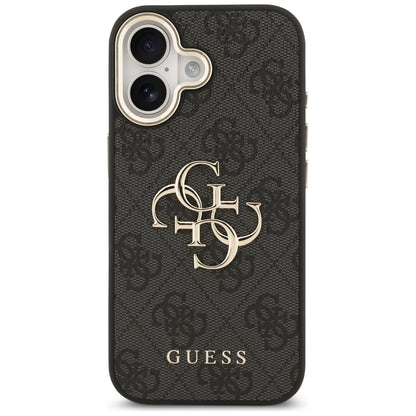 Custodia per Apple iPhone 17, Guess, Big 4G Logo Classic, Nero Dorato