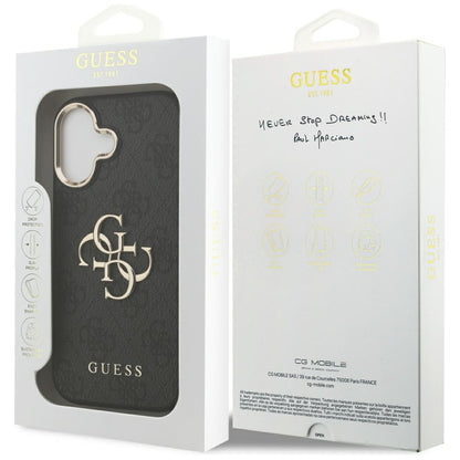 Custodia per Apple iPhone 17, Guess, Big 4G Logo Classic, Nero Dorato