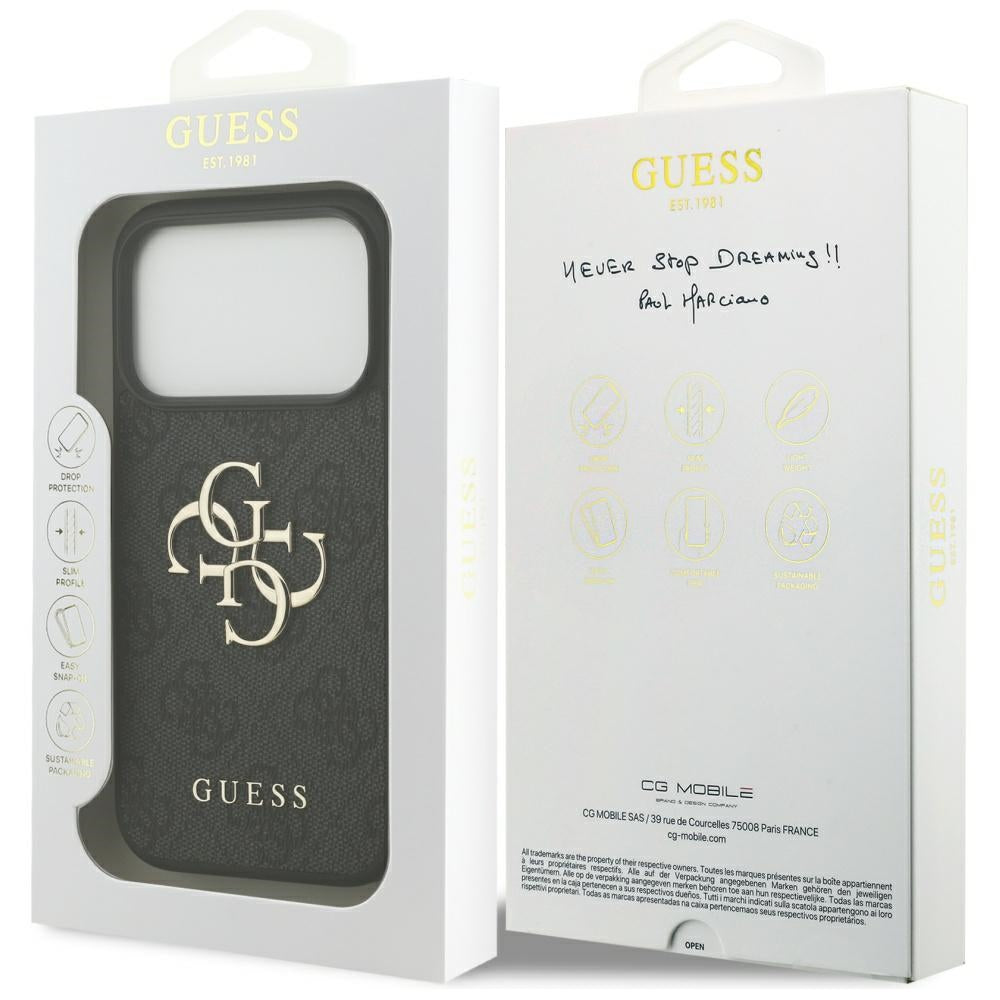 Custodia per Apple iPhone 17 Pro, Guess, 4G Big Logo, Nera