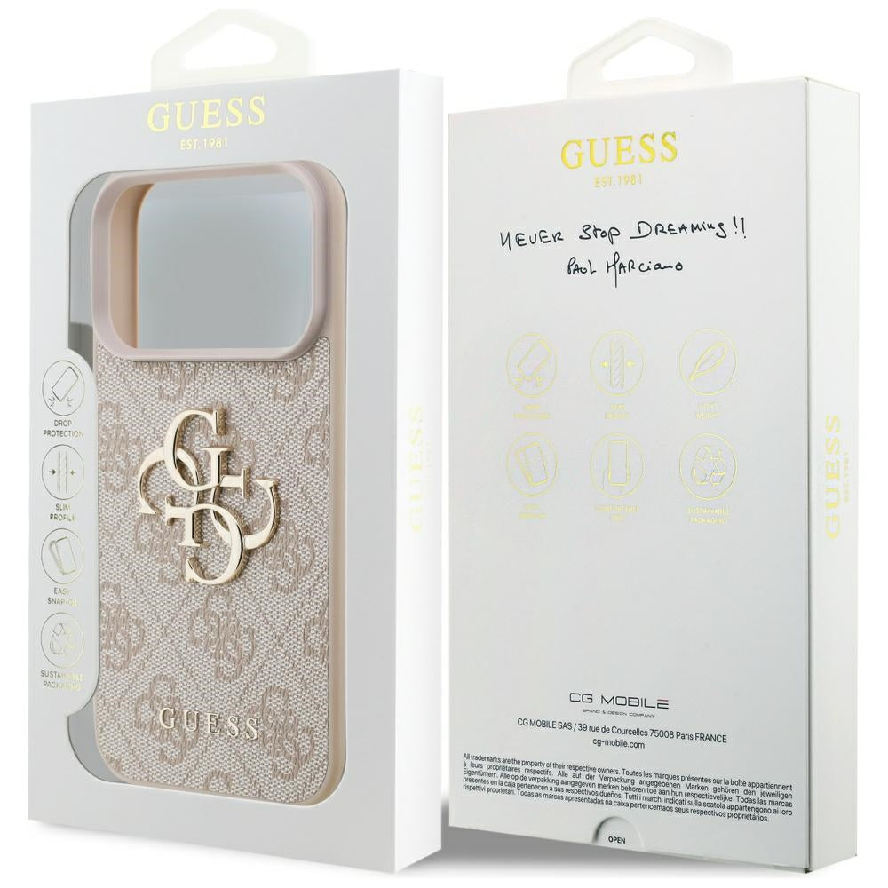 Étui pour Apple iPhone 17 Pro, Guess, 4G Big Logo, Rose