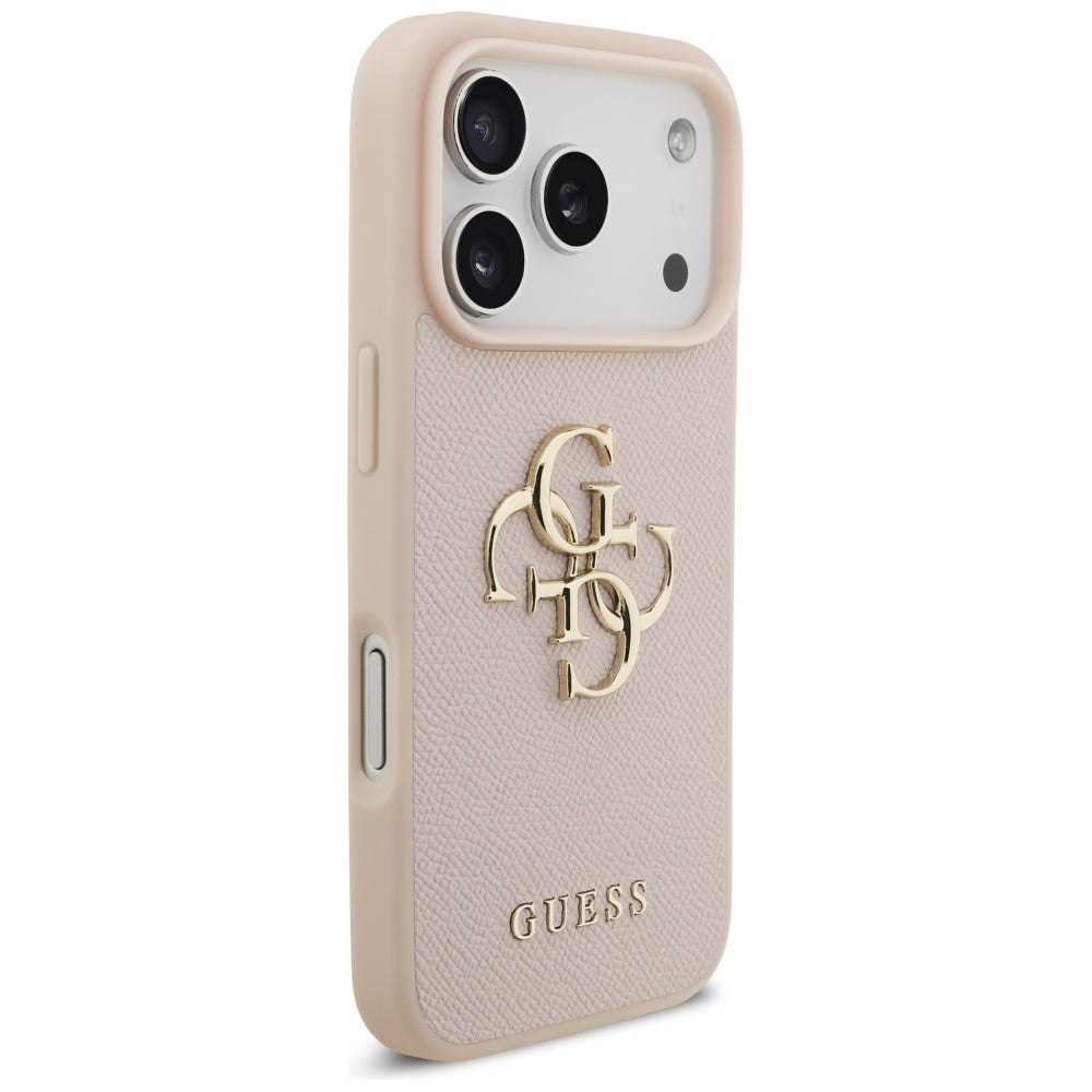 Custodia per Apple iPhone 17 Pro, Guess, 4G Grained Big and Classic Logo, Rosa
