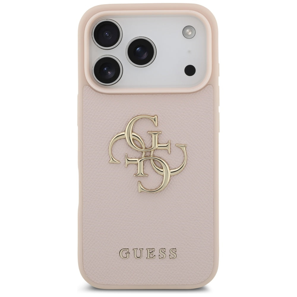 Custodia per Apple iPhone 17 Pro, Guess, 4G Grained Big and Classic Logo, Rosa