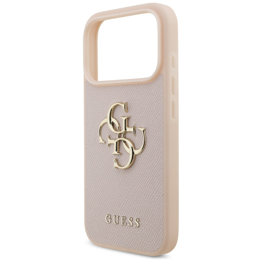 Custodia per Apple iPhone 17 Pro, Guess, 4G Grained Big and Classic Logo, Rosa