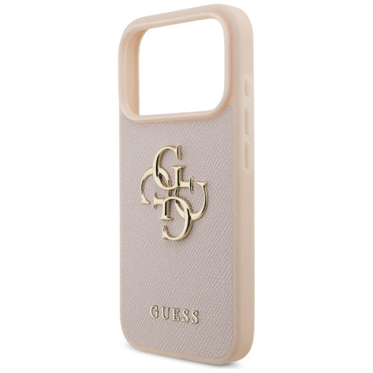 Custodia per Apple iPhone 17 Pro, Guess, 4G Grained Big and Classic Logo, Rosa