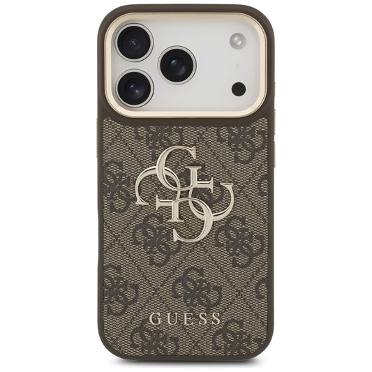 Étui pour Apple iPhone 17 Pro, Guess, Big 4G Classic Logo avec grande sangle, Marron