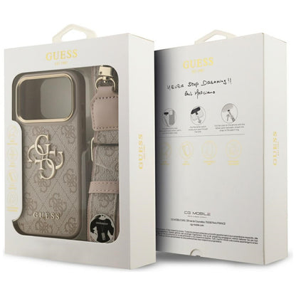 Custodia per Apple iPhone 17 Pro, Guess, Big 4G Classic Logo with Big Strap, Rosa