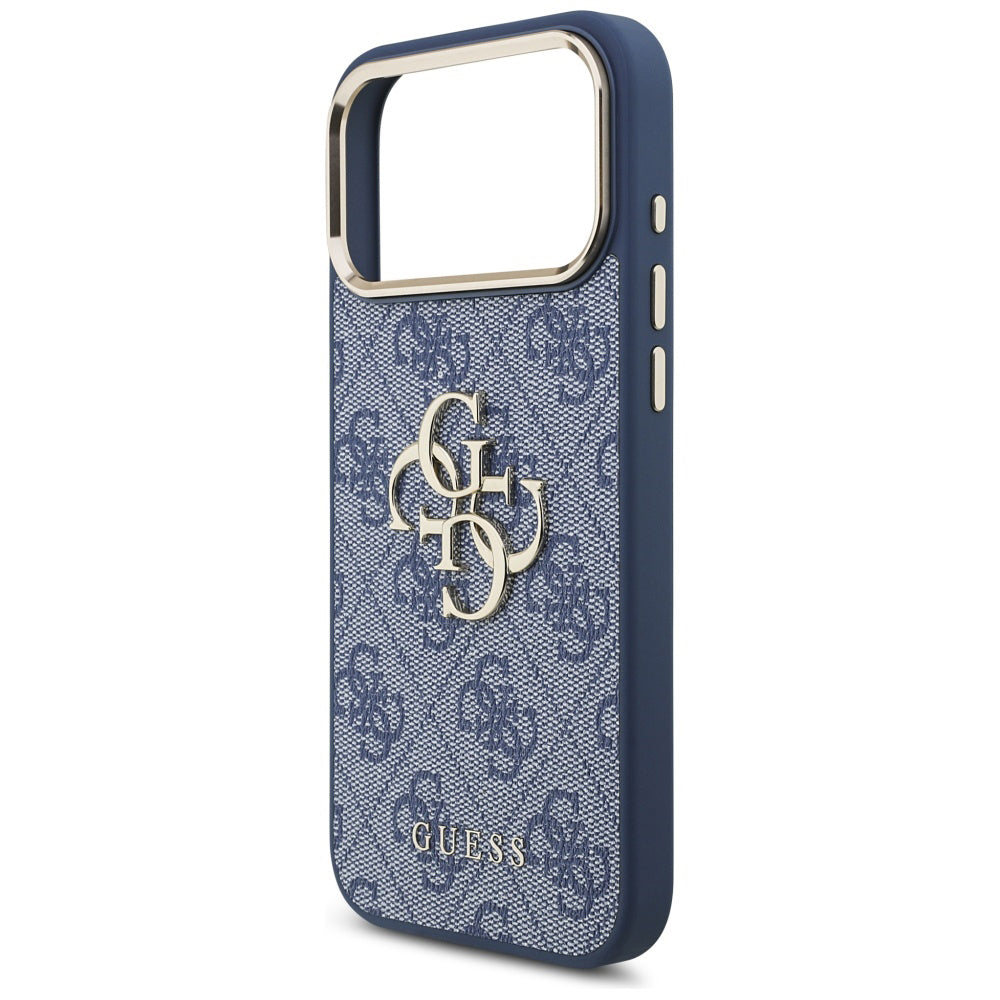 Étui pour Apple iPhone 17 Pro, Guess, Big 4G Logo Classic, Bleu Doré