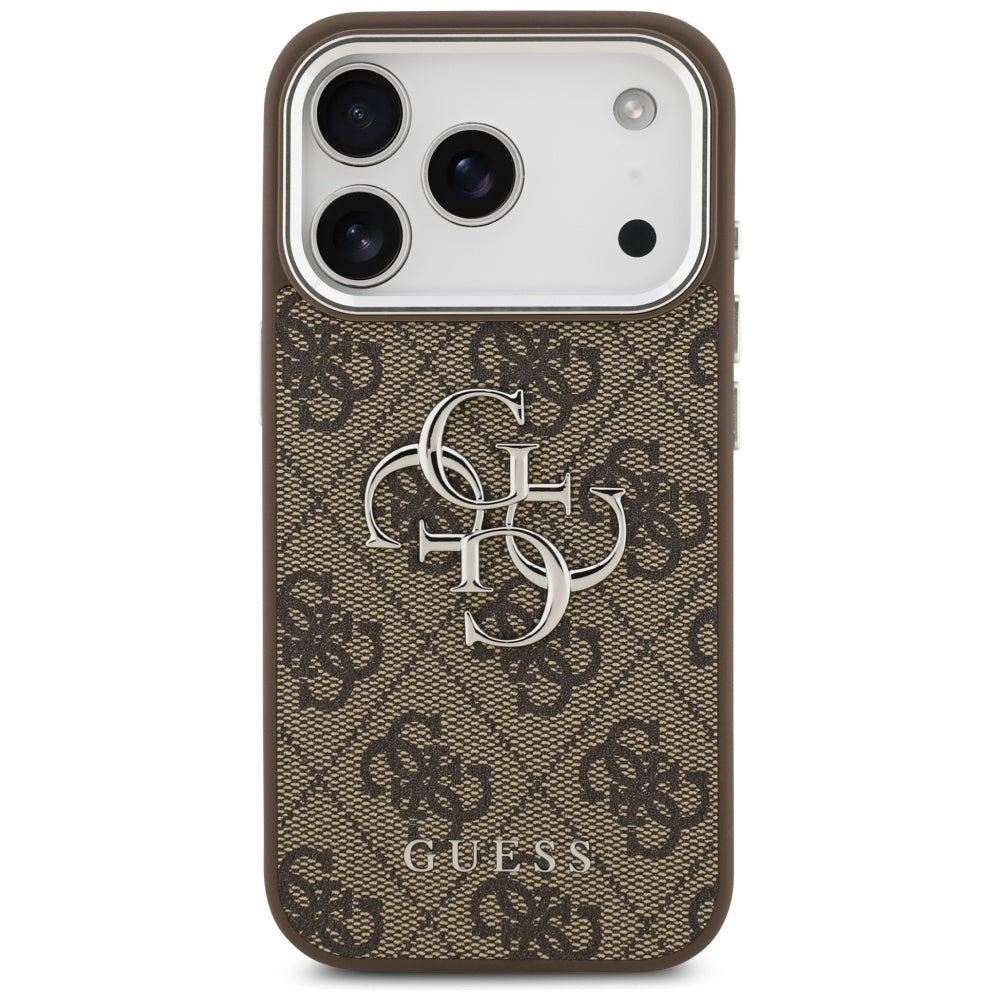 Custodia per Apple iPhone 17 Pro, Guess, Big 4G Logo Classic, Marrone Argentato