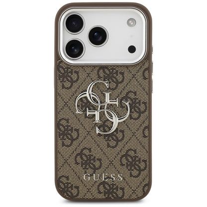 Custodia per Apple iPhone 17 Pro, Guess, Big 4G Logo Classic, Marrone Argentato