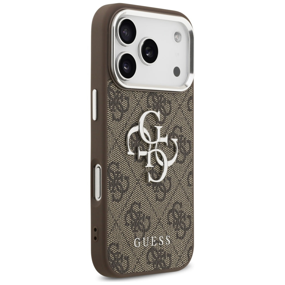 Custodia per Apple iPhone 17 Pro, Guess, Big 4G Logo Classic, Marrone Argentato