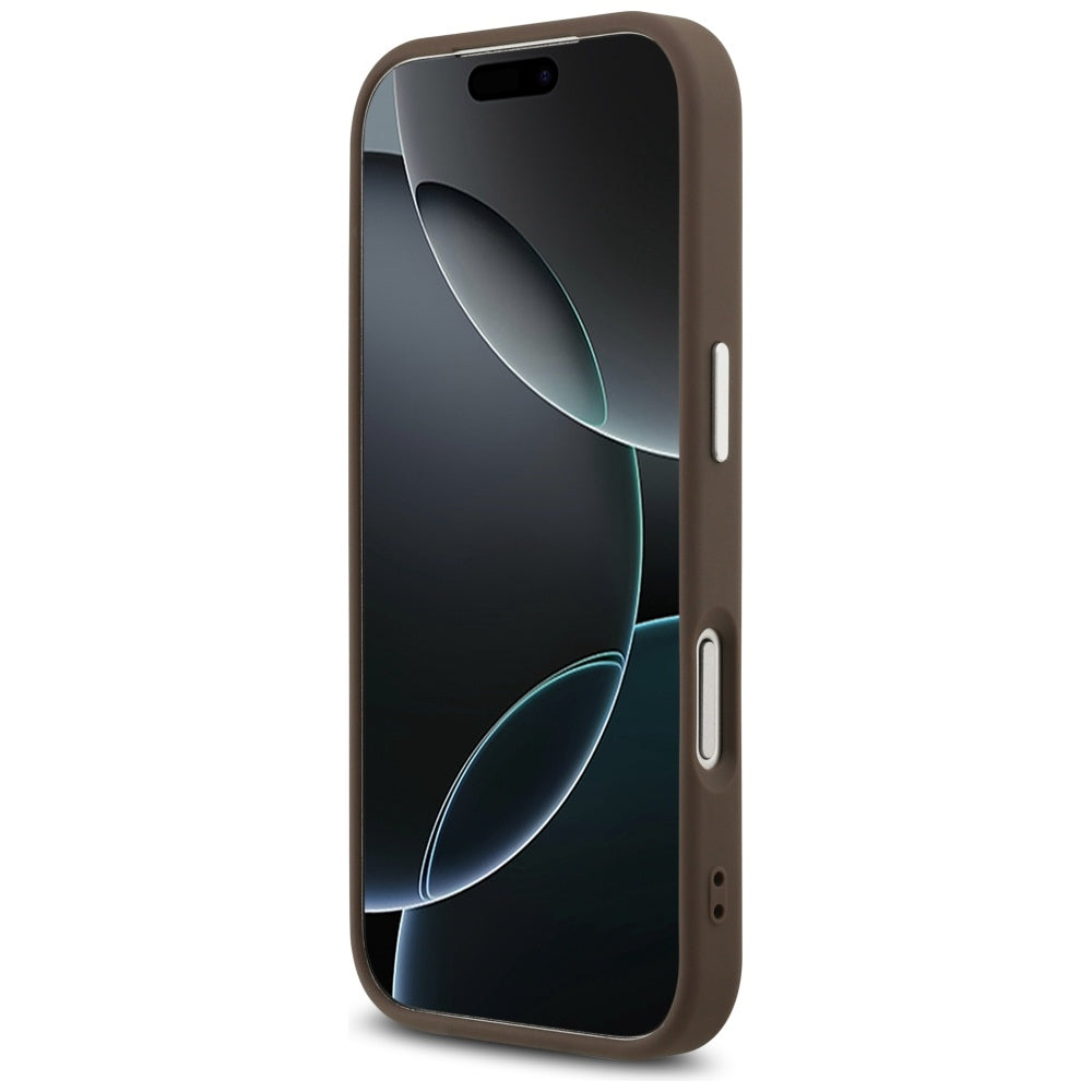 Custodia per Apple iPhone 17 Pro, Guess, Big 4G Logo Classic, Marrone Argentato