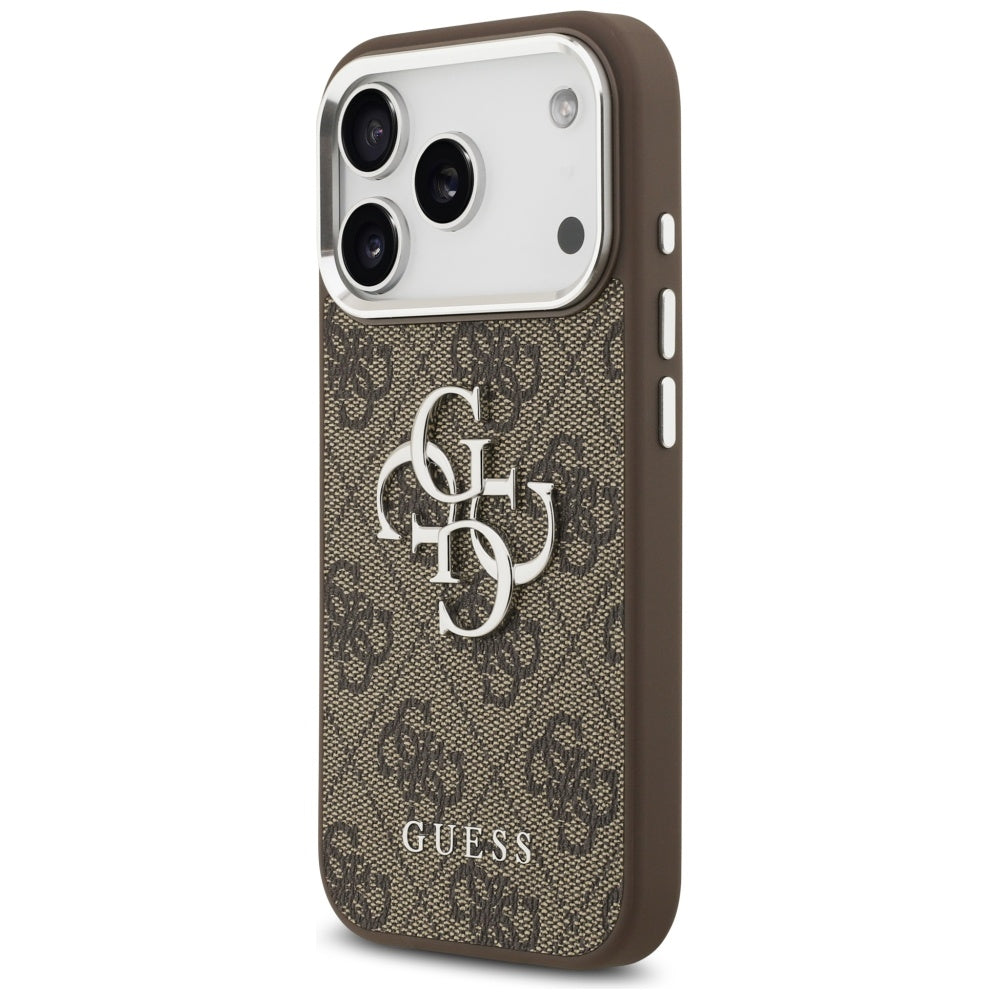 Custodia per Apple iPhone 17 Pro, Guess, Big 4G Logo Classic, Marrone Argentato