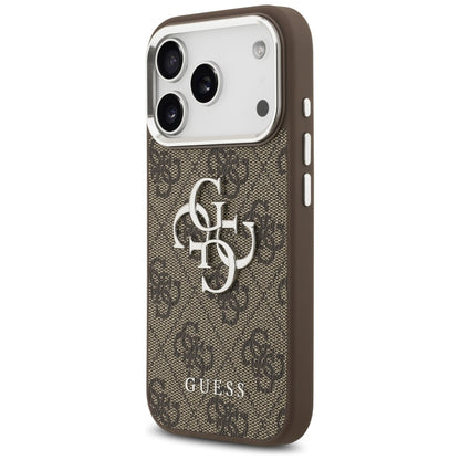 Custodia per Apple iPhone 17 Pro, Guess, Big 4G Logo Classic, Marrone Argentato