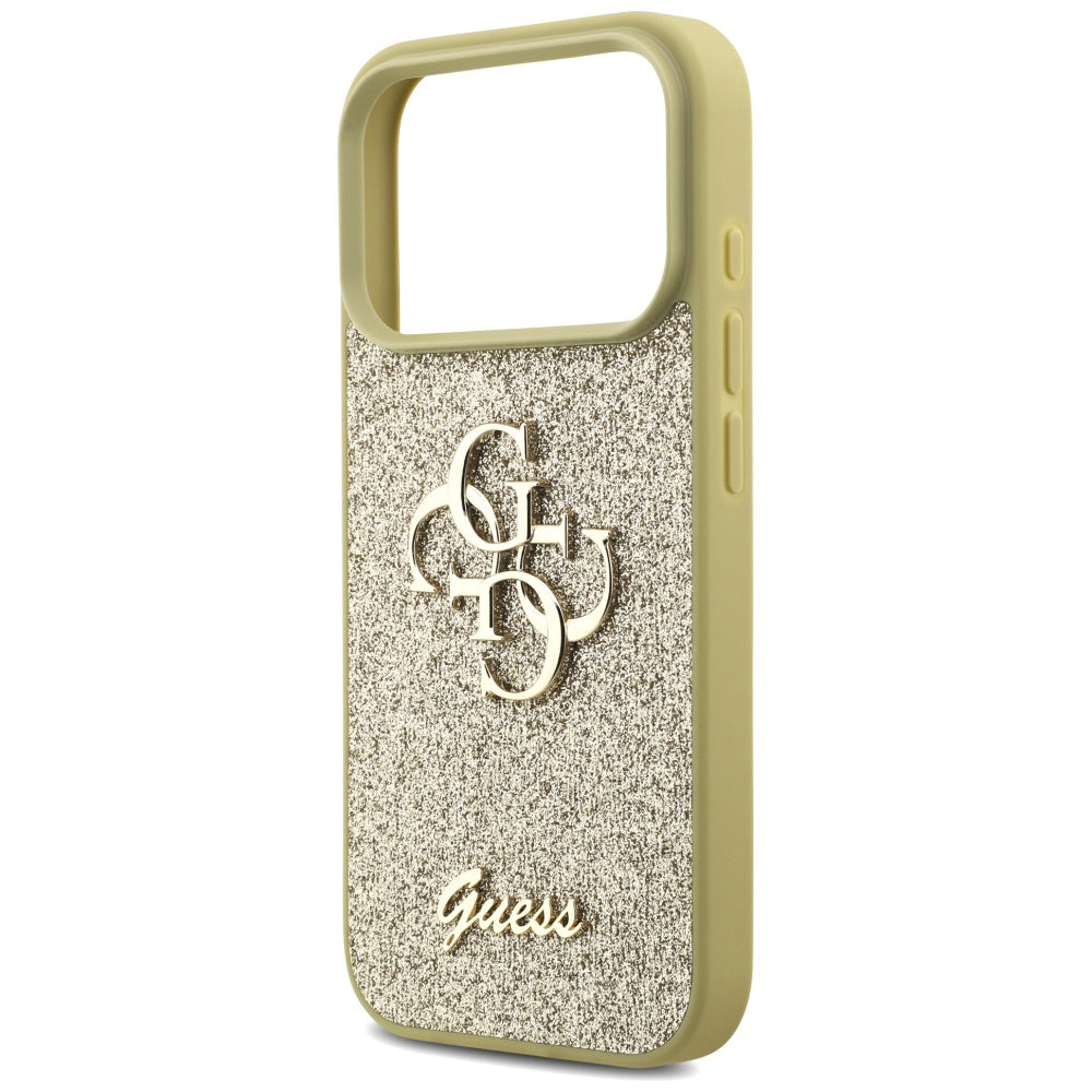 Custodia per Apple iPhone 17 Pro, Guess, Fixed Glitter Big 4G, Dorata