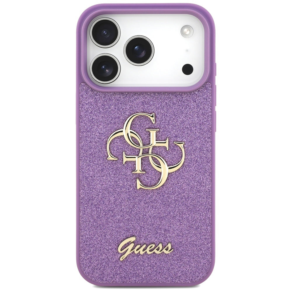 Custodia per Apple iPhone 17 Pro, Guess, Fixed Glitter Big 4G, Viola