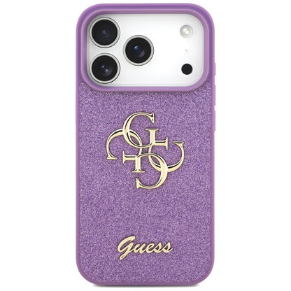 Custodia per Apple iPhone 17 Pro, Guess, Fixed Glitter Big 4G, Viola