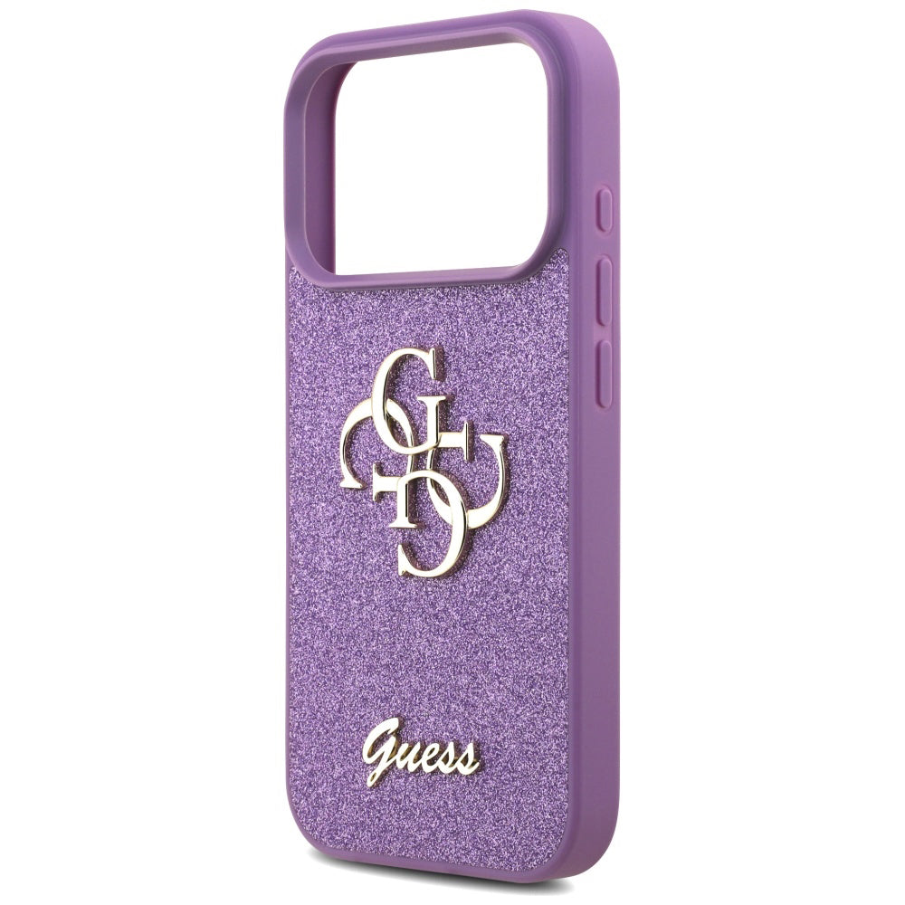 Custodia per Apple iPhone 17 Pro, Guess, Fixed Glitter Big 4G, Viola