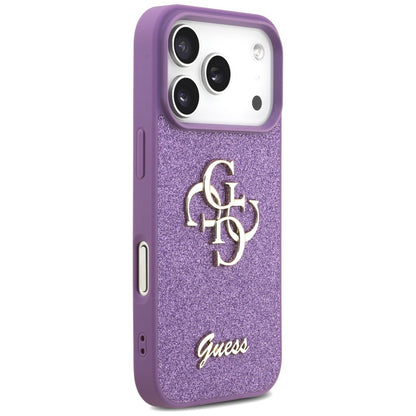 Custodia per Apple iPhone 17 Pro, Guess, Fixed Glitter Big 4G, Viola