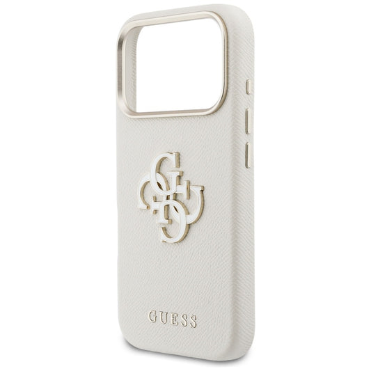 Custodia per Apple iPhone 17 Pro, Guess, Resin Logo, Beige