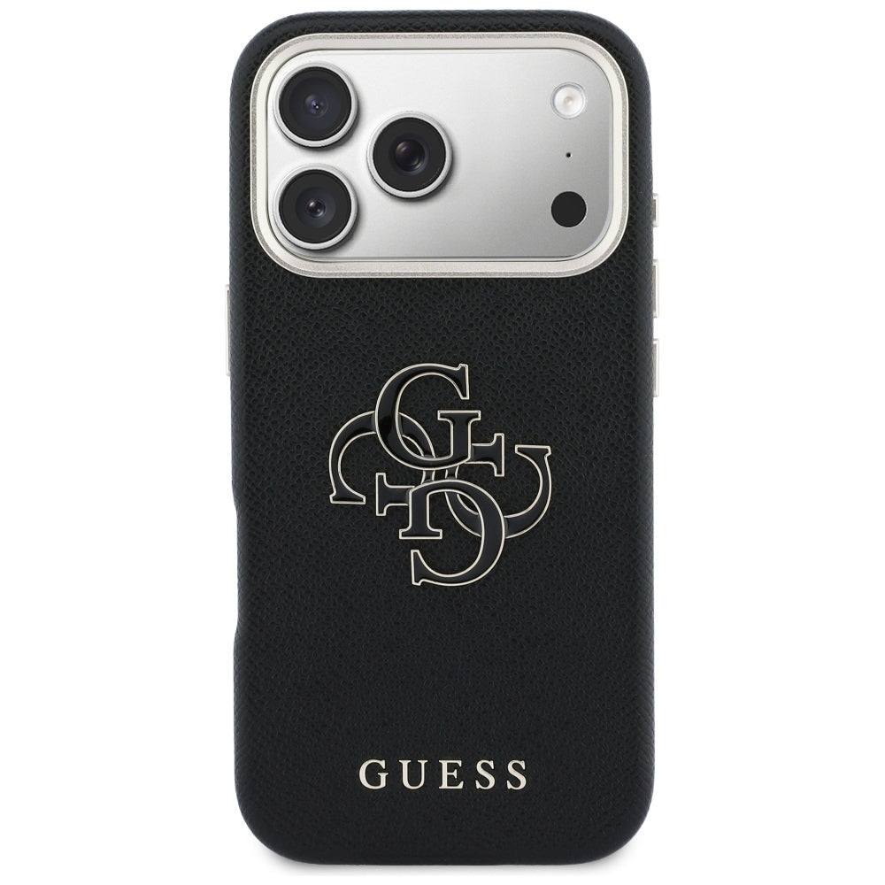 Custodia per Apple iPhone 17 Pro, Guess, Resin Logo, Nera
