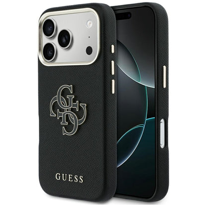 Custodia per Apple iPhone 17 Pro, Guess, Resin Logo, Nera