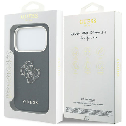 Custodia per Apple iPhone 17 Pro, Guess, Resin Logo, Nera