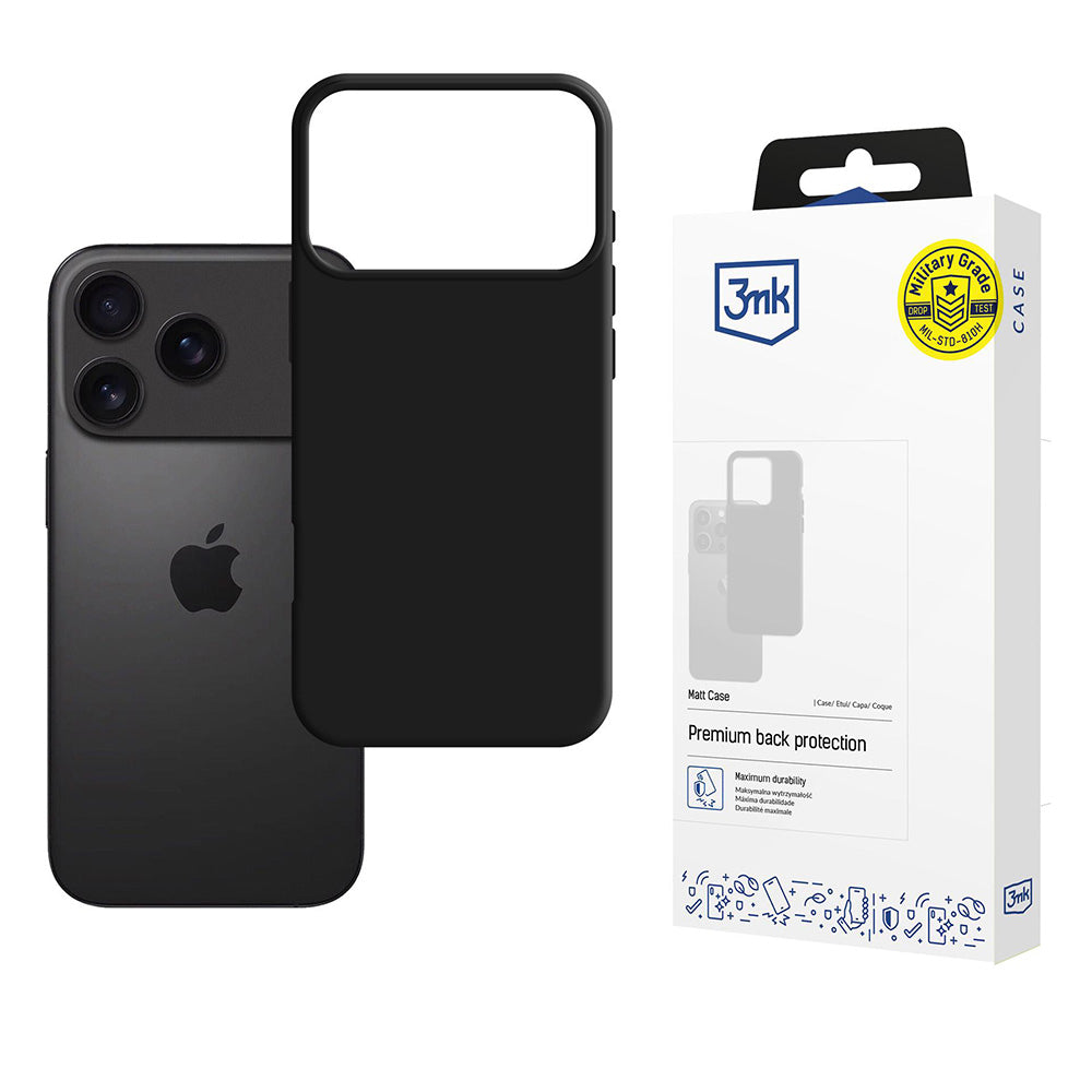 Hülle für Apple iPhone 17 Pro Max, 3MK, Matt Pro, Schwarz