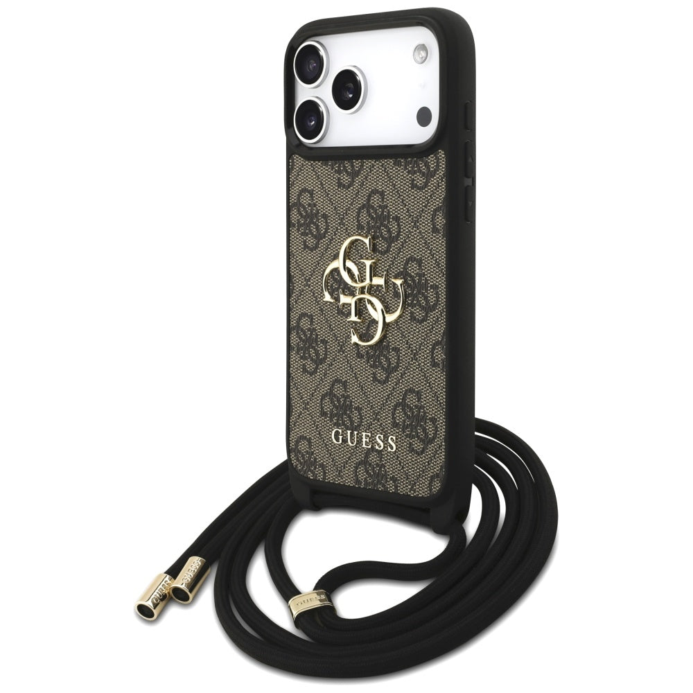 Custodia per Apple iPhone 17 Pro Max, Guess, 4G CBDY Big Logo con Cinturino, Marrone