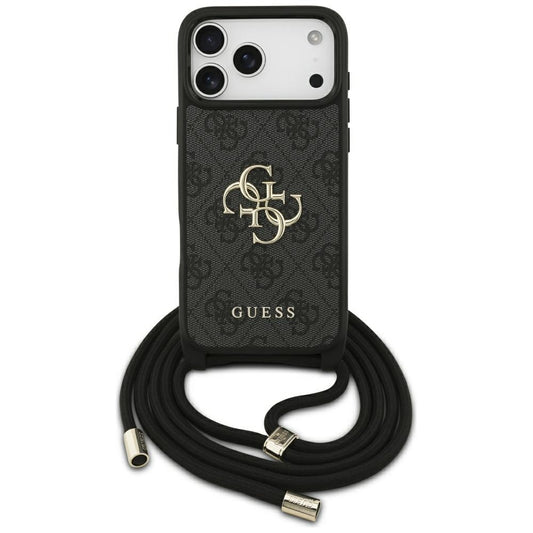 Custodia per Apple iPhone 17 Pro Max, Guess, 4G CBDY Big Logo con Cinturino, Nera