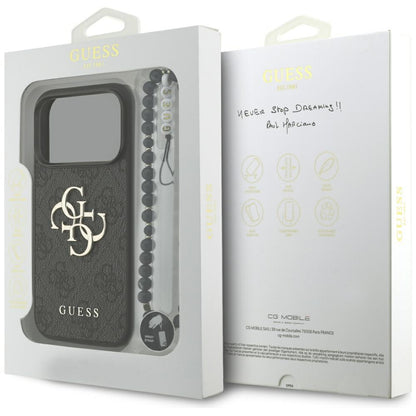 Étui pour Apple iPhone 17 Pro Max, Guess, 4G Classic Logo avec sangle, Noir