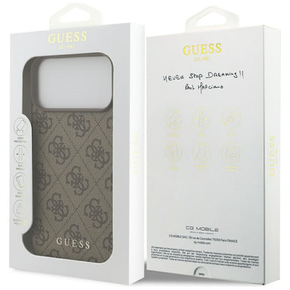 Custodia per Apple iPhone 17 Pro Max, Guess, 4G Classic, Marrone