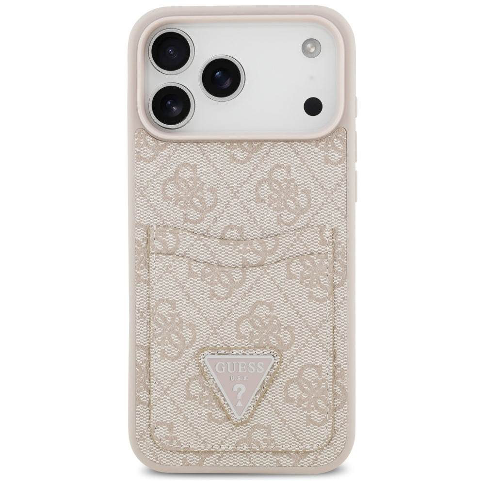 Étui pour Apple iPhone 17 Pro Max, Guess, 4G Double Card Triangle, Rose.