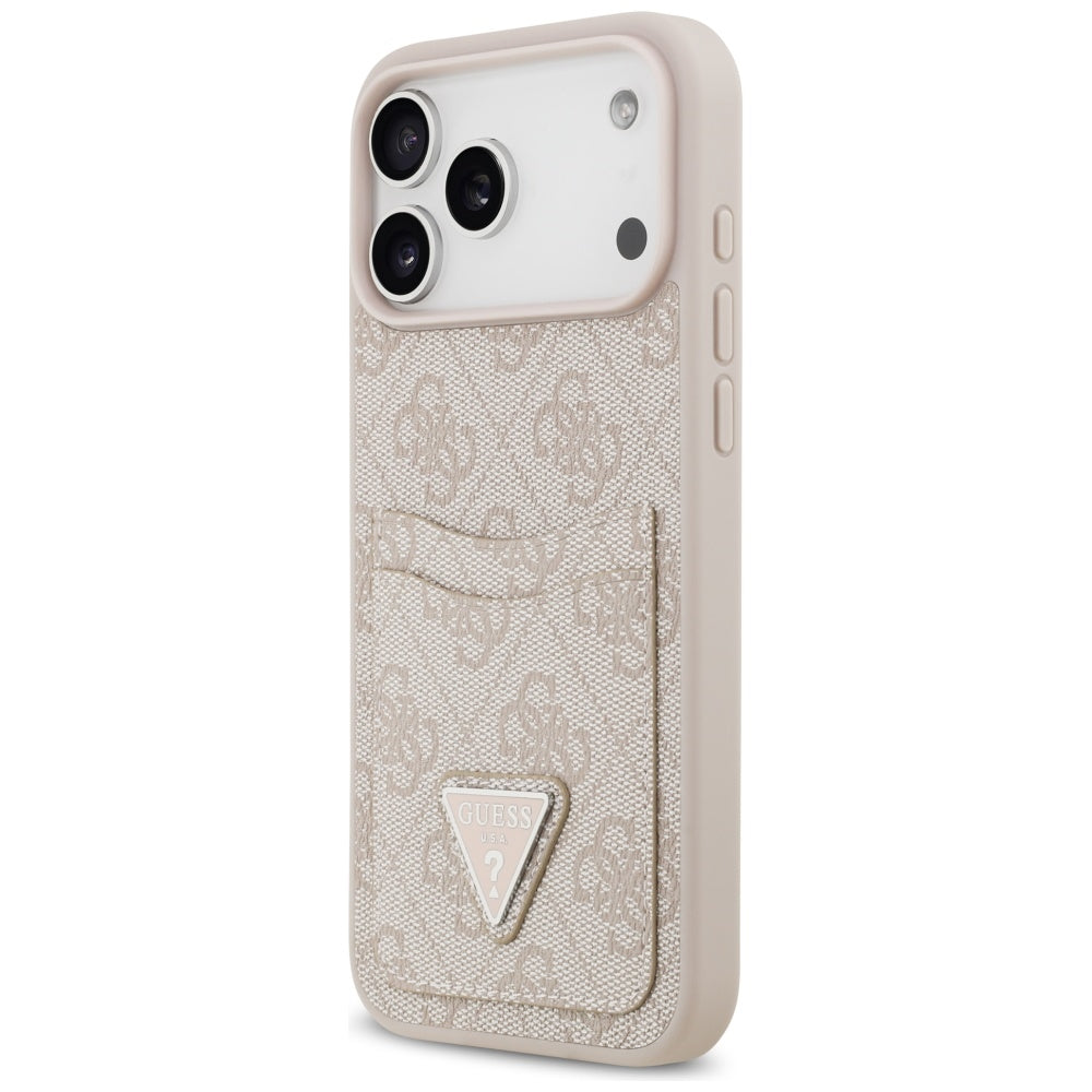Étui pour Apple iPhone 17 Pro Max, Guess, 4G Double Card Triangle, Rose.