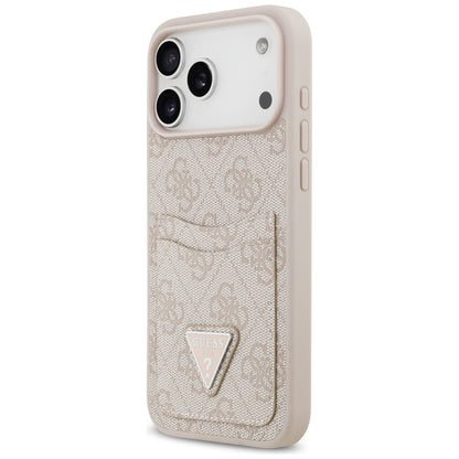 Étui pour Apple iPhone 17 Pro Max, Guess, 4G Double Card Triangle, Rose.
