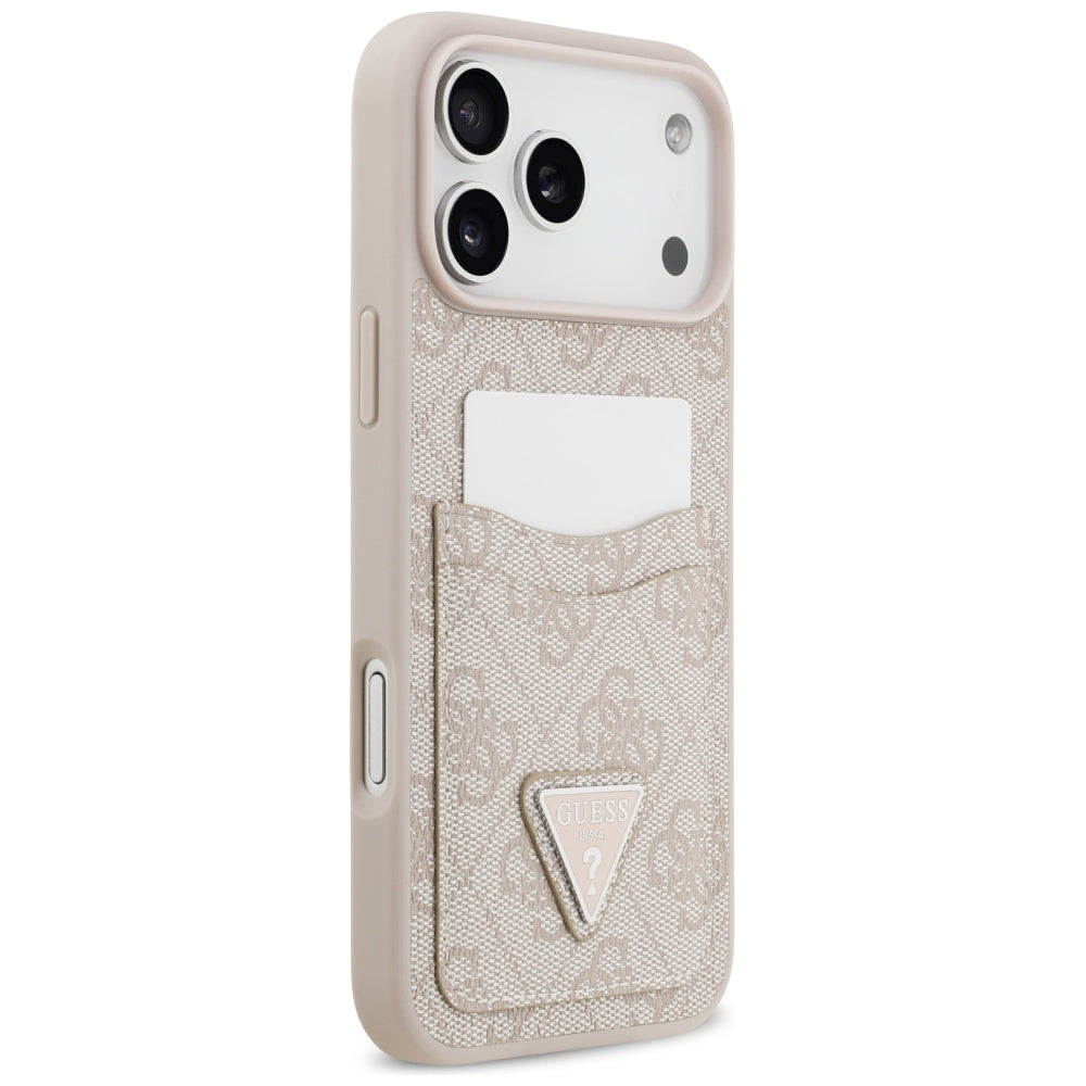 Étui pour Apple iPhone 17 Pro Max, Guess, 4G Double Card Triangle, Rose.